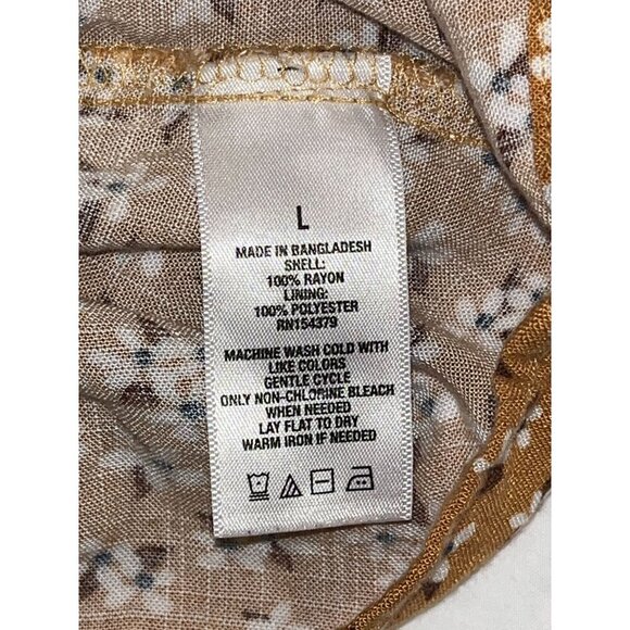 Aeropostale Brown Floral Short Sleeves & Back Zipper Closure Women's Mini Dress - Picture 7 of 8